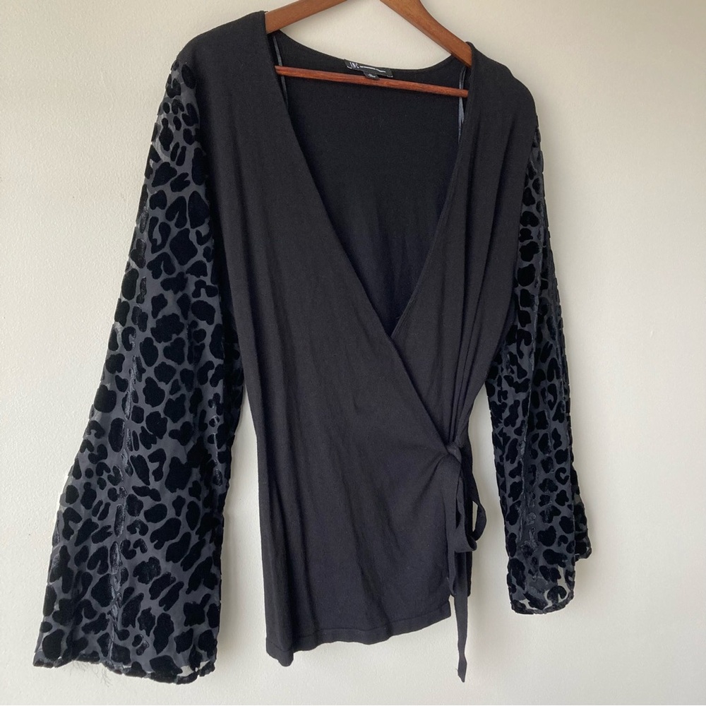 Velvet Burnout Faux Wrap Sweater Women’s XL - Picture 5 of 10